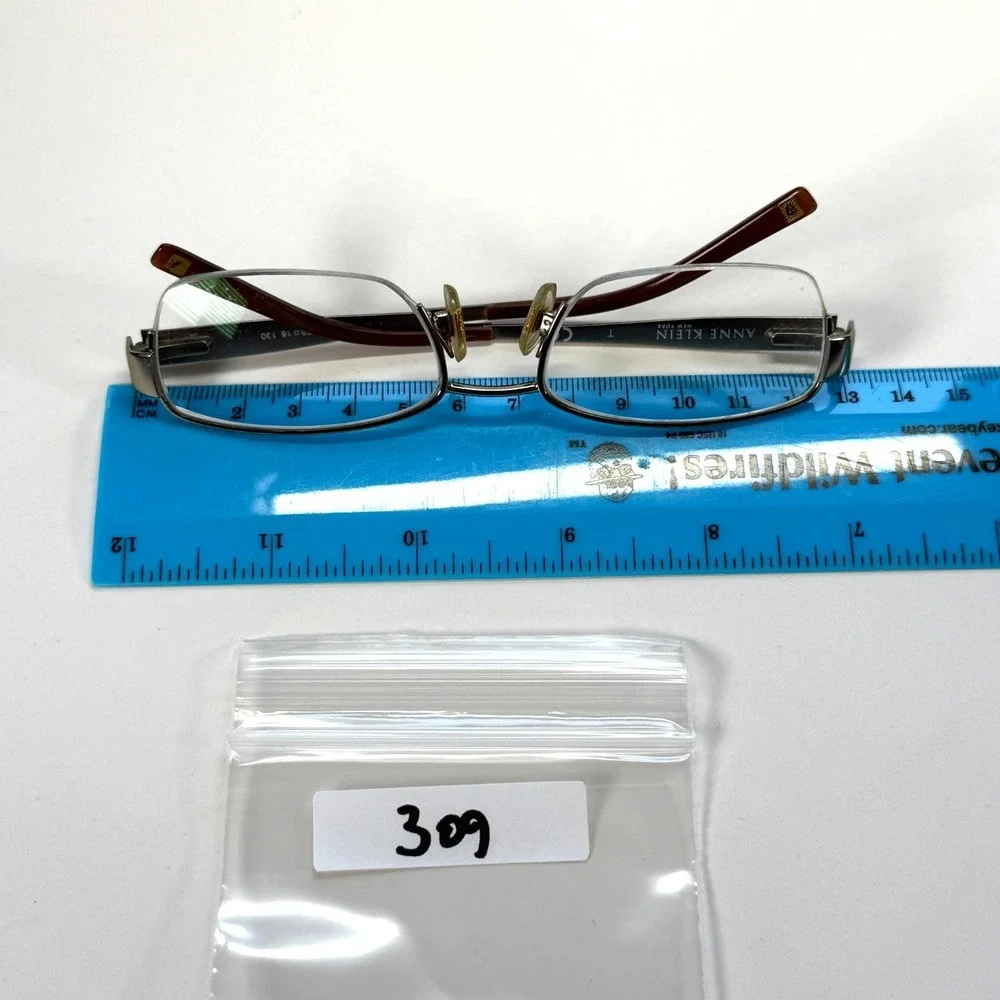 ANNE KLEIN New York AK 9099 532 Eyeglasses Frame Only 50-18-130 Half Rim Silver